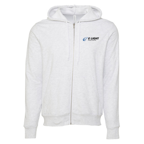  Bella + Canvas Ash Grey Full Zip Hood - E Light Electric with Tagline