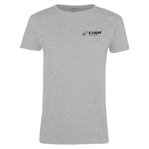  Womens Grey Short Sleeve Tee - E Light Electric with Tagline