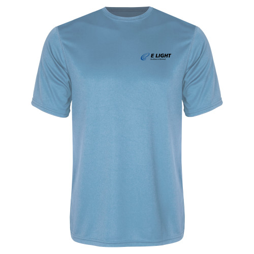  Light Blue Performance Tee - E Light Electric with Tagline
