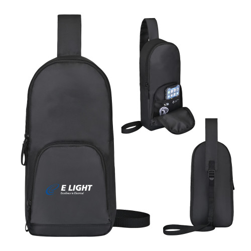  Repeat Lite Black Recycled Poly Sling - E Light Electric with Tagline