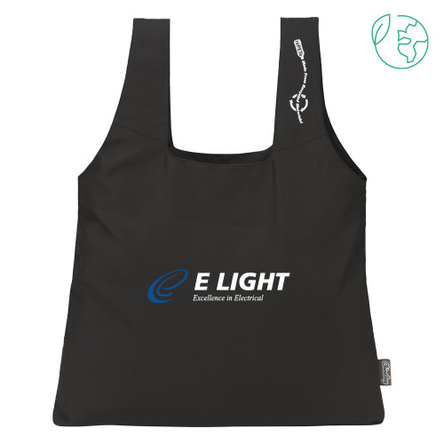  ChicoBag Black Original rePETe Tote - E Light Electric with Tagline