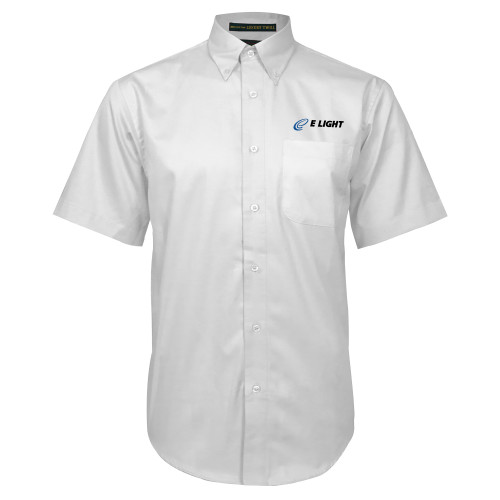  White Twill Button Down Short Sleeve - E Light Electric