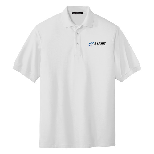  White Silk Touch Polo - E Light Electric
