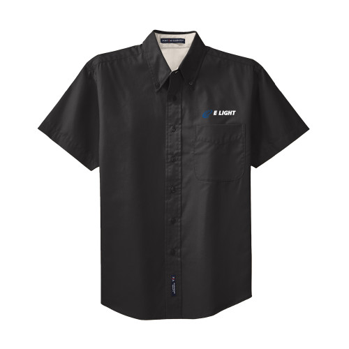  Black Twill Button Down Short Sleeve - E Light Electric
