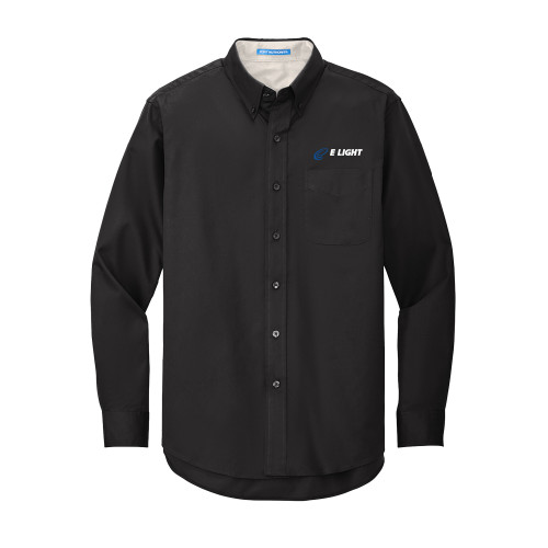  Black Twill Button Down Long Sleeve - E Light Electric