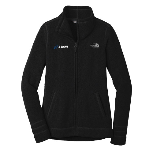  The North Face Womens Black Heather Fleece Jacket - E Light Electric