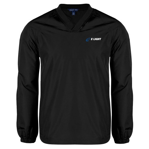  Black V Neck Raglan Windshirt - E Light Electric
