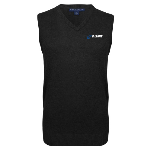  Black VNeck Sweater Vest - E Light Electric