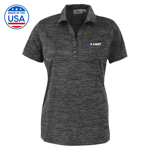  Womens Charcoal Honeycomb Jacquard Polo - E Light Electric
