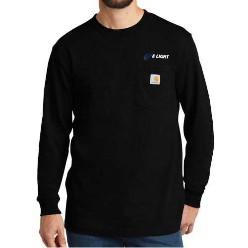  Carhartt Workwear Black Long Sleeve Pocket T Shirt - E Light Electric