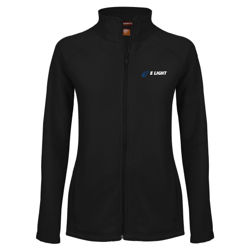  Womens Black Fleece Full Zip Jacket - E Light Electric