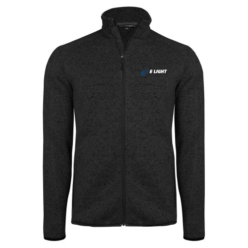  Black Heather  Sweater Fleece Jacket - E Light Electric