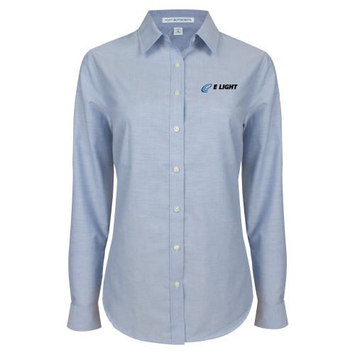  Womens Light Blue Oxford Button Down - E Light Electric