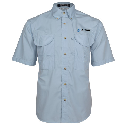  Light Blue Fishing Shirt Performance Short Sleeve  - E Light Electric