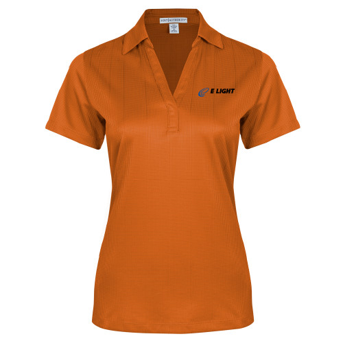  Womens Orange Performance Fine Jacquard Polo - E Light Electric