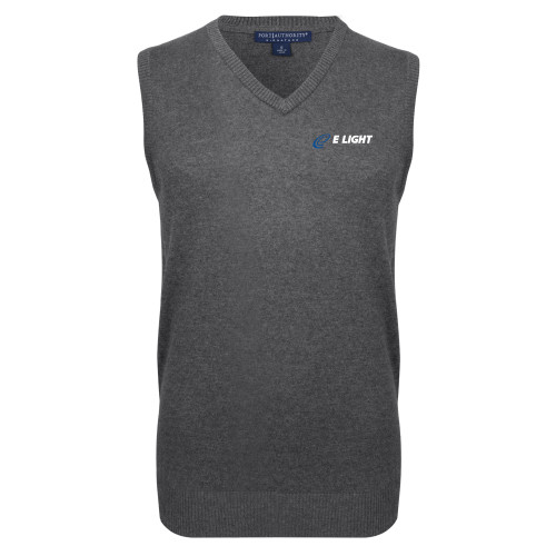  Charcoal VNeck Sweater Vest - E Light Electric