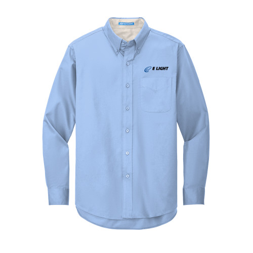  Light Blue Twill Button Down Long Sleeve - E Light Electric