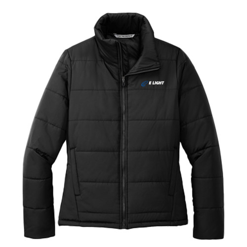  Womens Black Puffer Jacket - E Light Electric