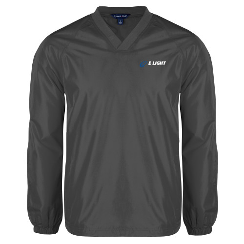  Charcoal V Neck Raglan Windshirt - E Light Electric
