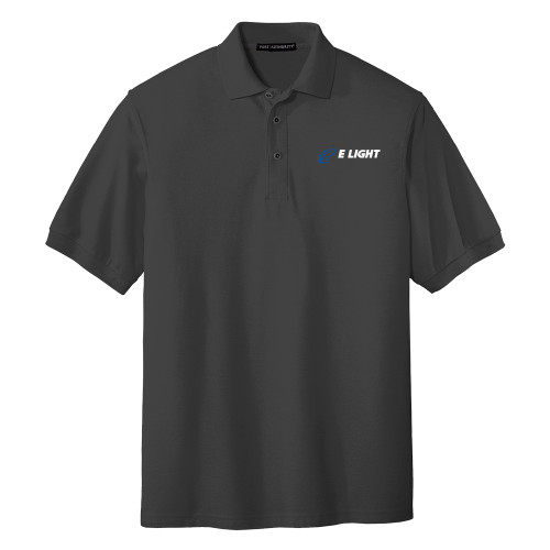  Charcoal Silk Touch Polo - E Light Electric
