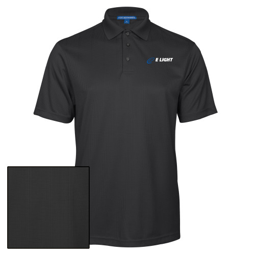  Charcoal Performance Fine Jacquard Polo - E Light Electric