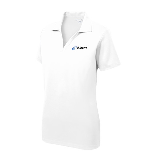  Womens White Dry Mesh Polo - E Light Electric