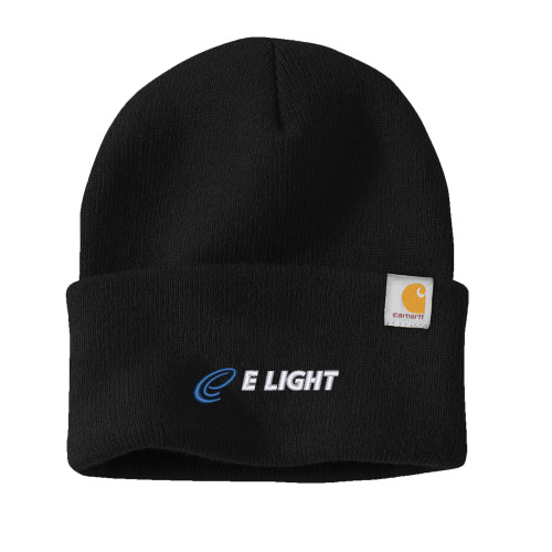  Carhartt Black Knit Beanie w/Cuff - E Light Electric