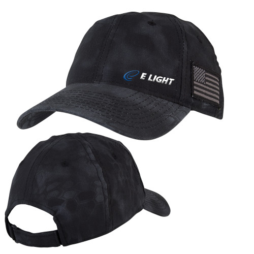  Kryptek Typhon Black Adjustable U.S. Flag Hat - E Light Electric