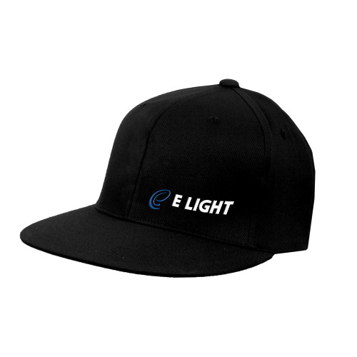  Black Flat Bill Snapback Hat - E Light Electric
