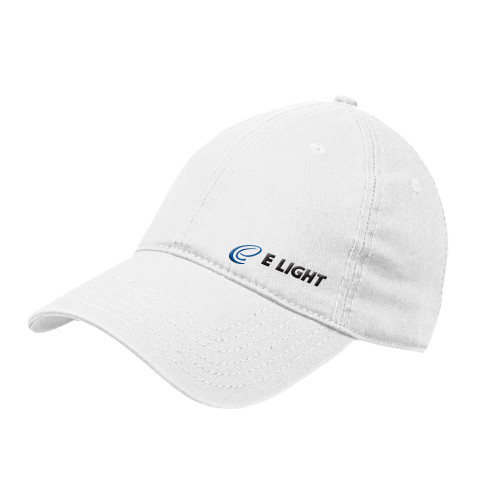  White Unstructured Adjustable Low Profile Hat - E Light Electric