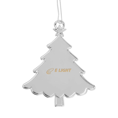  Silver Tree Ornament - E Light Electric Engraved