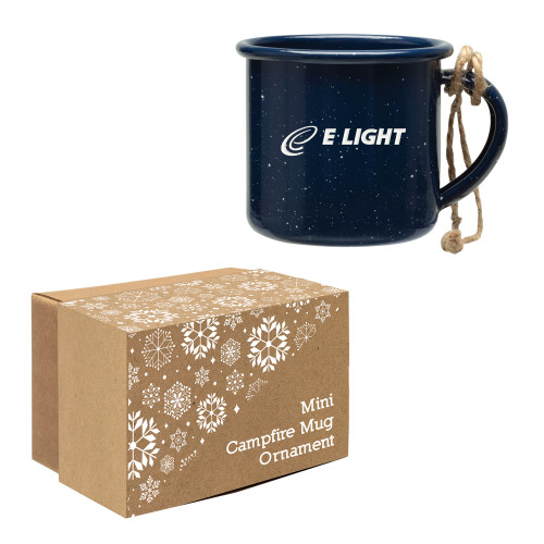  Navy Mini Campfire Mug Ornament - E Light Electric Engraved