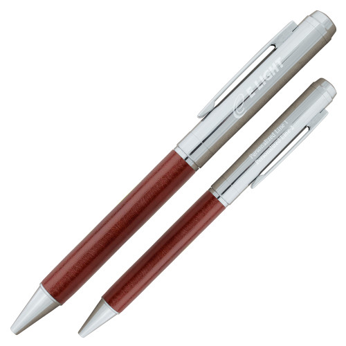  Fabrizio Brown Ballpoint Pen - E Light Electric Engraved