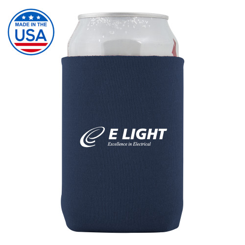  Neoprene Navy Can Holder - E Light Electric with Tagline