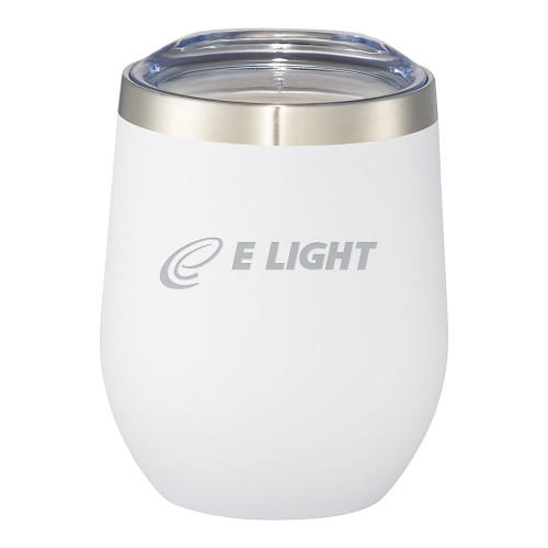  Corzo Vacuum Insulated White Cup 12oz - E Light Electric Engraved