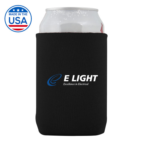 Neoprene Black Can Holder - E Light Electric with Tagline