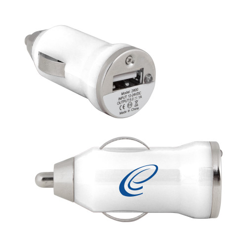  On the Go White Car Charger - E Sub Mark