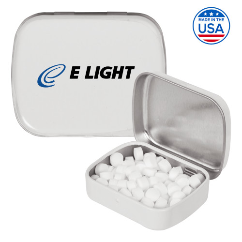  White Rectangular Peppermint Tin - E Light Electric