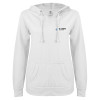 Thumbnail image for  ENZA Womens White V Notch Raw Edge Fleece Hoodie