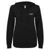 Thumbnail image for  ENZA Womens Black V Notch Raw Edge Fleece Hoodie
