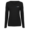 Thumbnail image for  Womens Black Long Sleeve V Neck Tee 