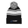 Thumbnail image for  Black/White Two Tone Knit Pom Beanie w/Cuff
