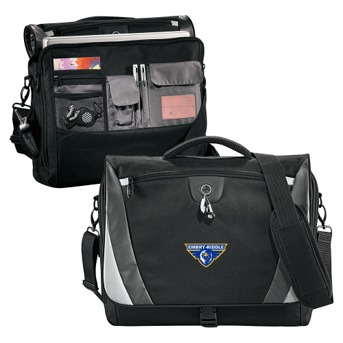 Embry Riddle Prescott Black/Grey Slope Computer Messenger Bag