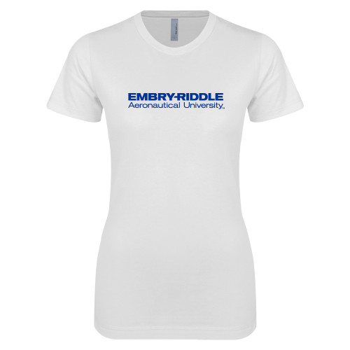  Next Level Womens White Boyfriend Tee - Embry-Riddle Aeronautical University