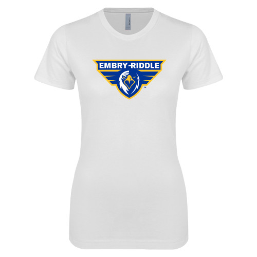  Next Level Womens White Boyfriend Tee - Athletic Mark