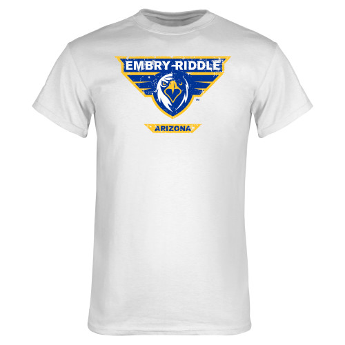  White T Shirt - Athletic Mark - Arizona Distressed