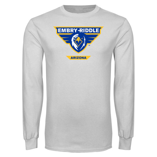  White Long Sleeve T Shirt - Athletic Mark - Arizona