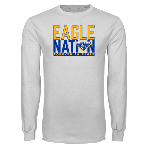  White Long Sleeve T Shirt - Eagle Nation