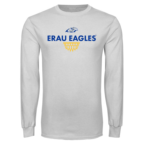  White Long Sleeve T Shirt - Basketball Sharp Net