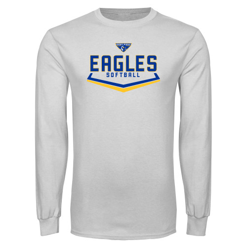  White Long Sleeve T Shirt - Softball Plate